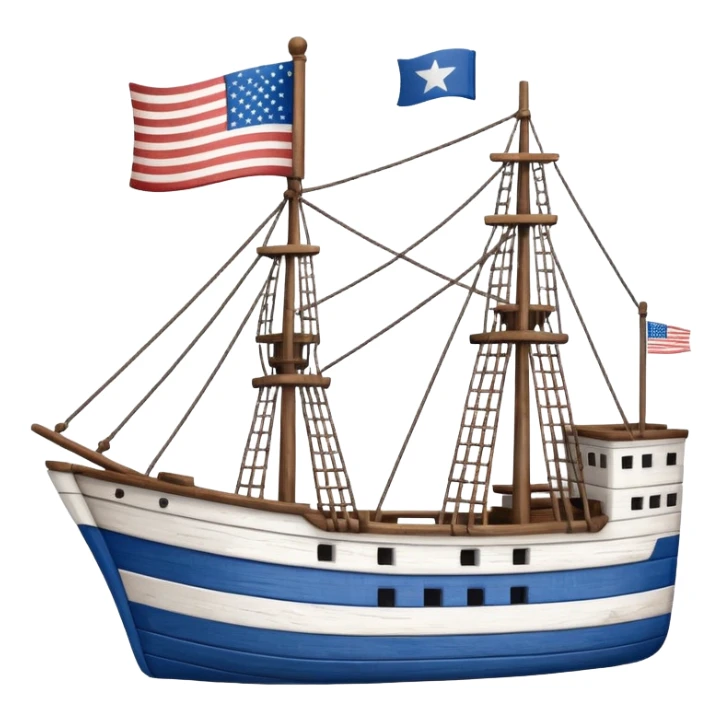 generate a very realistic American ship with flag sticker