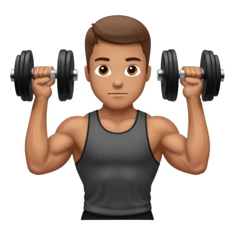 a man lifting dumbbell in gym  sticker