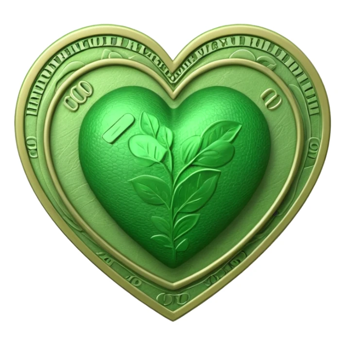 Heart with money texture sticker