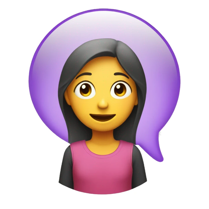 one conversation bubble with color #2284f0 with little girl inside sticker