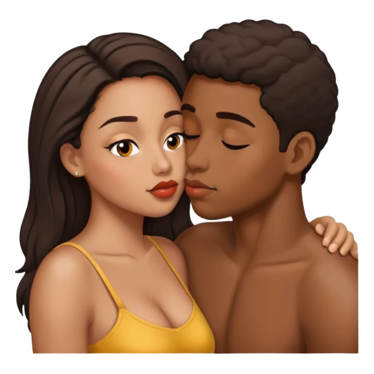 Black boy kissing Latina girl sticker