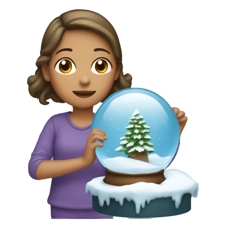 A girl with a snow globe sticker