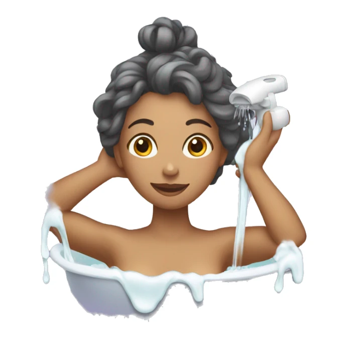 woman washing hair sticker