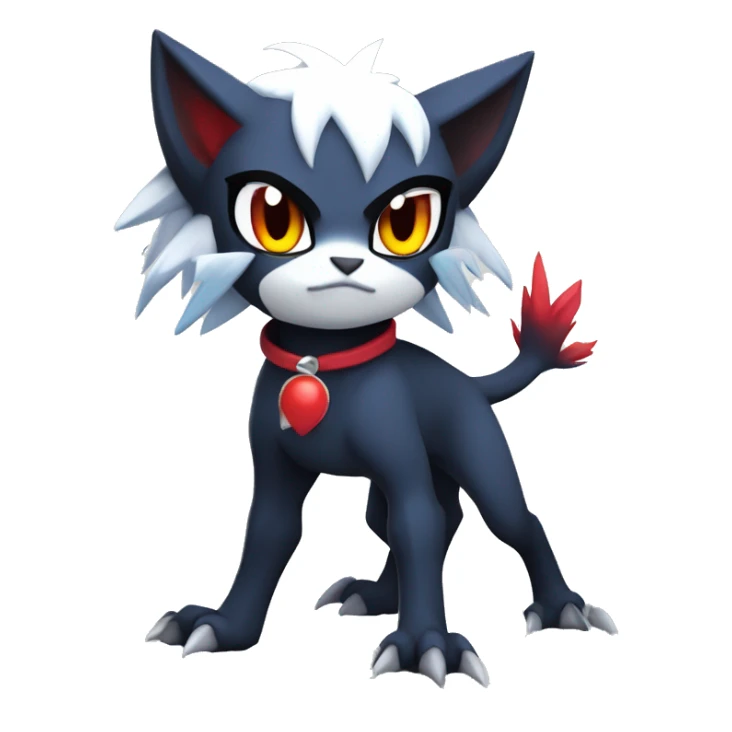 Edgy Cool Kawaii Litten-Absol-Pokémon Full Body sticker