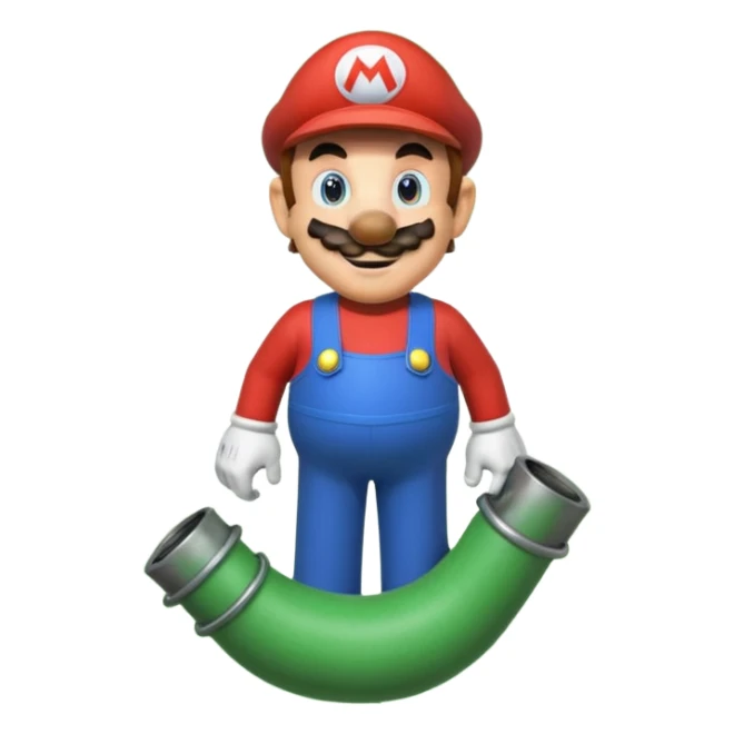 Mario se tient sur un tuyau de Mario Bros sticker