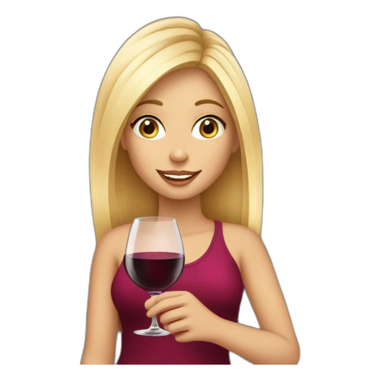 Blond beautiful girl with a glass of wine sticker