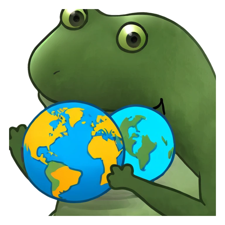 3D globe with national flags of different countries embedded on the continents sticker