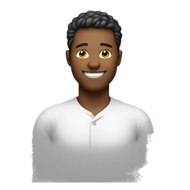 smiling male in white shirt real sticker