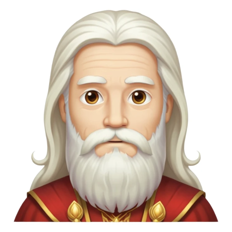 God, man with long white hair, beard and white mustache, wise looking, deity sticker