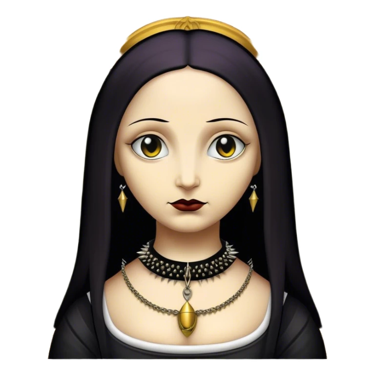 Goth mona lisa with spike collar sticker