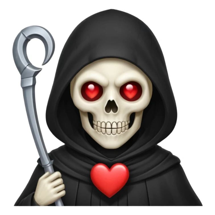 cute reaper portrait with heart eyes  sticker