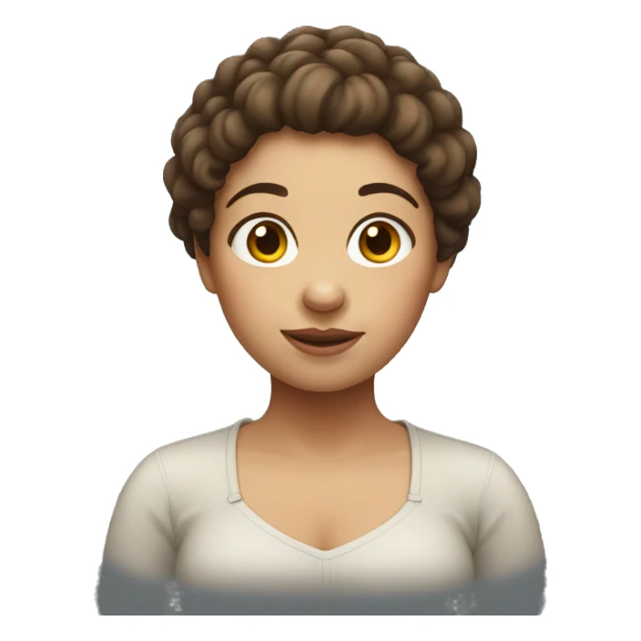 Chubby brown hair girl sticker