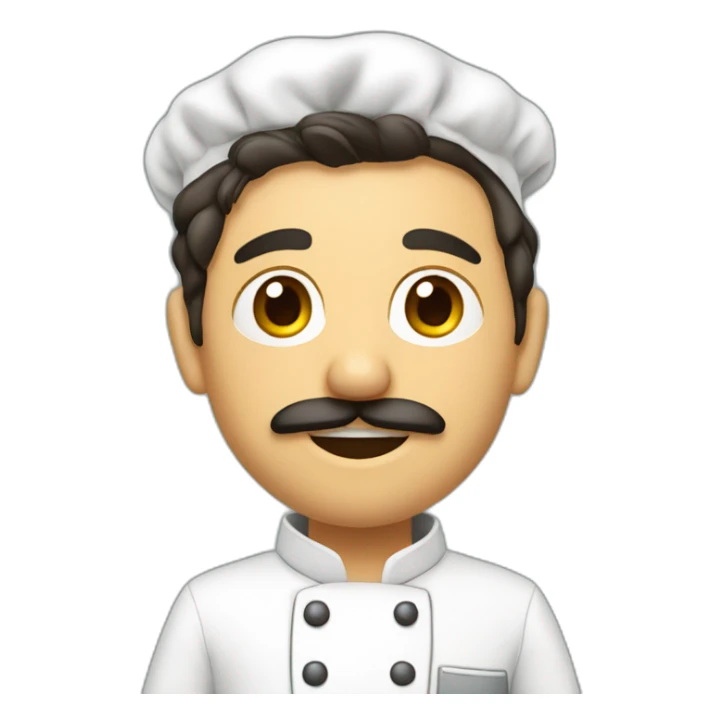 Chef, con mandil, sin bigote, gordito, canoso sticker