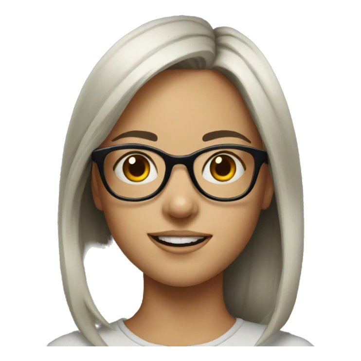 portrait of girl with glasses sticker