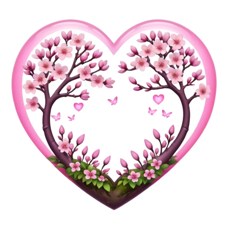 sakura heart with a moonlit garden sticker