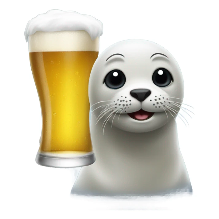 HAPPY seal drinks beer hair sticker