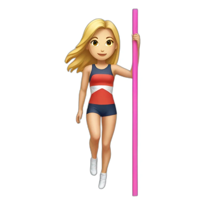 pole vault girl distanced legs from down jumping in beach volley uniform sticker