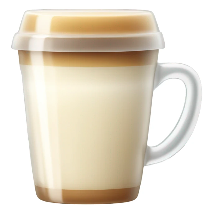 raf coffee in a glass cup no gradient just light cream color sticker