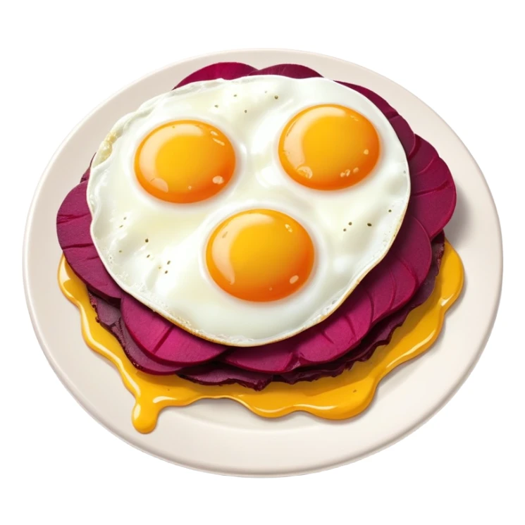 pyttipanna med picklade rödbetor och stekt ägg sticker