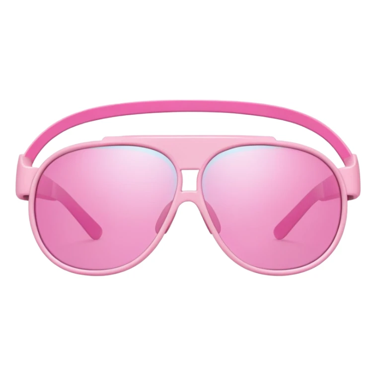 simplified pink visor sunglasses, minimalist Y2K aesthetic sticker