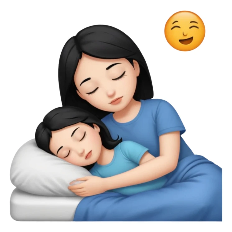 girl with black hair in short sleeves sleeping sticker