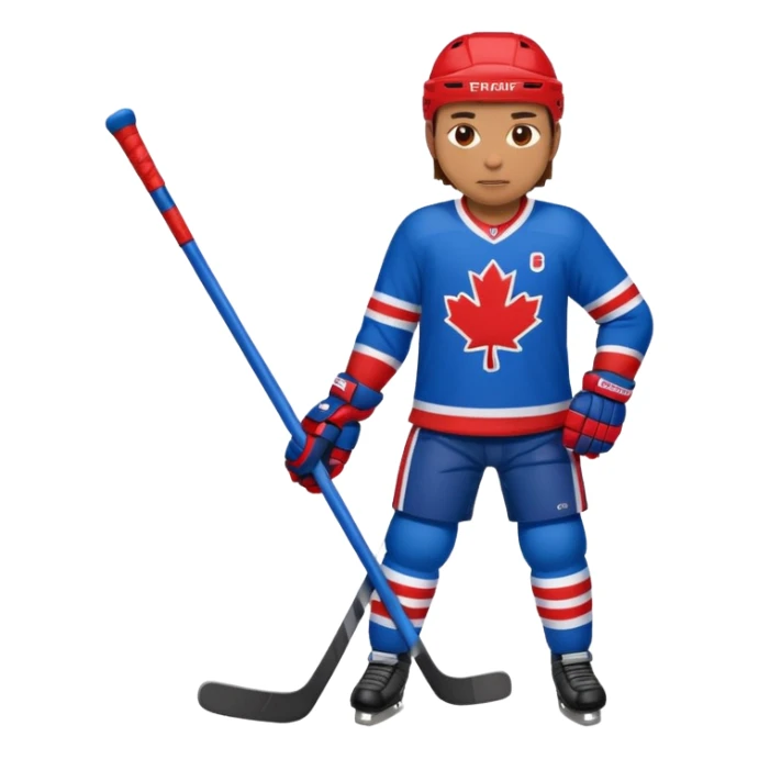Hockey player in blue and red full body sticker
