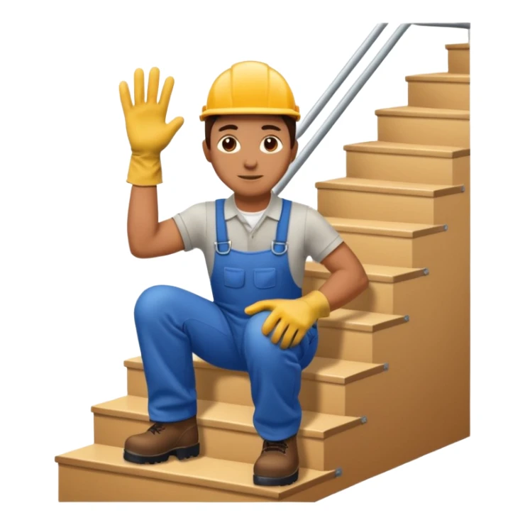 Apartment Mover, Stair Spotter with gloves. sticker