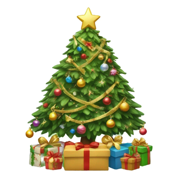 christmas tree with lots of decor sticker