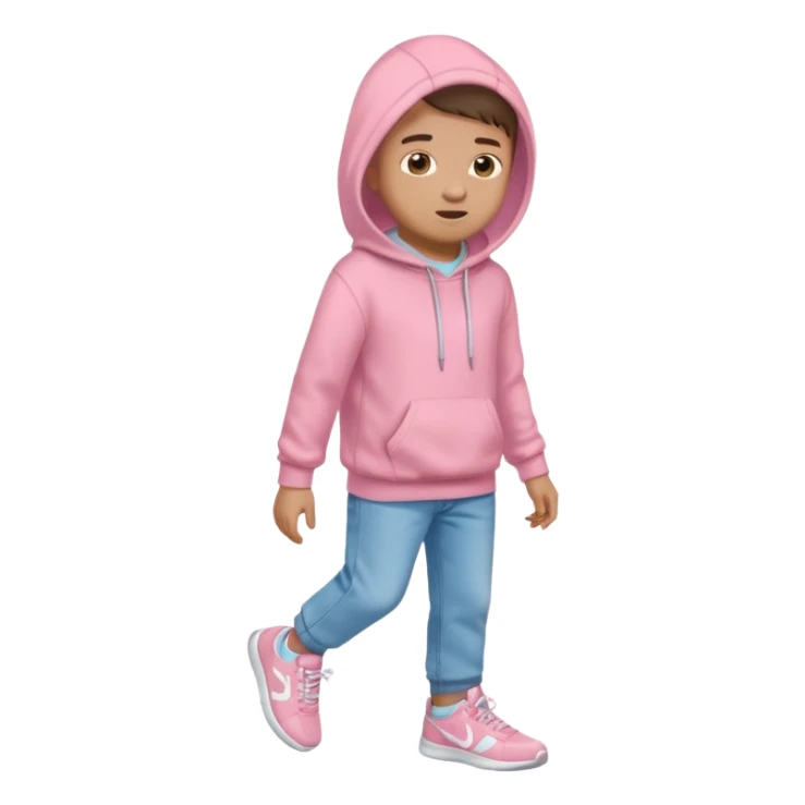Kid Boy in pink hoodie and sneakers sticker