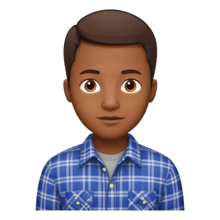 Black man, short brown hair, plaid shirt, sophisticated, software engineer style sticker