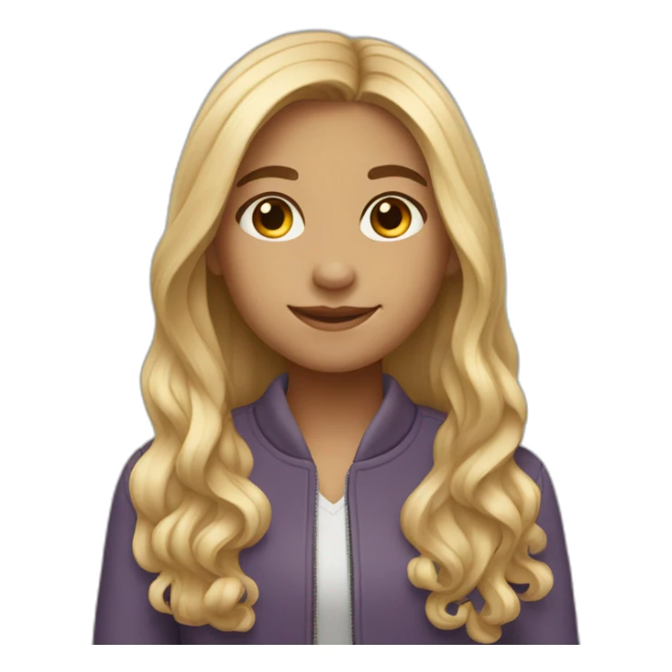 smart and confident girl with light skin and long hair sticker