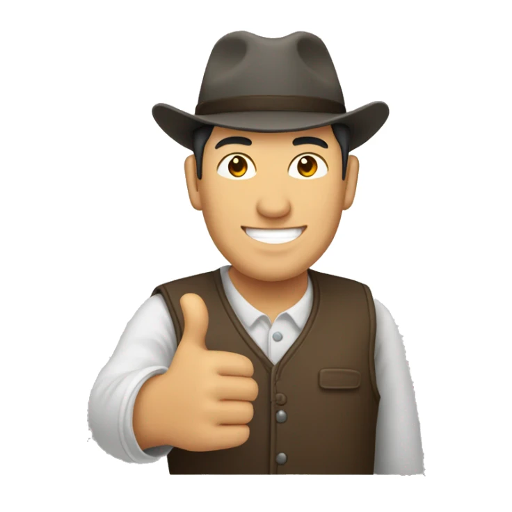 Smiling Kyrgyz man showing thumbs up  sticker