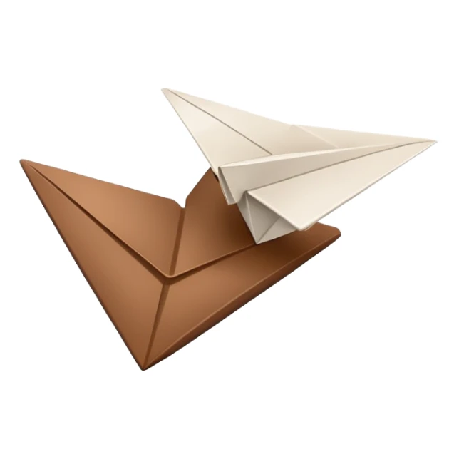 A brown heart and a white paper airplane flying nearby sticker