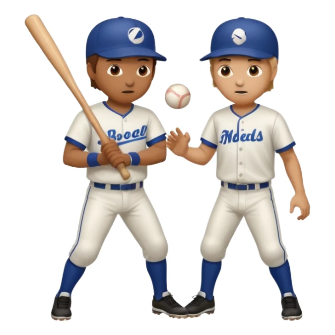 A guy hitting another guy with a bat sticker