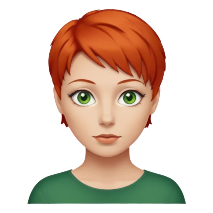 women with very short red hair sticker