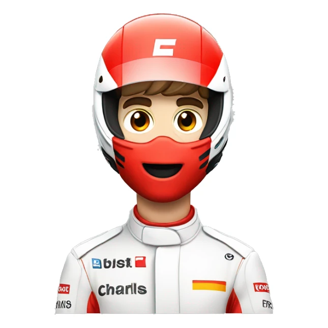 F1 car with an red helmet inspired by charles leclerc sticker