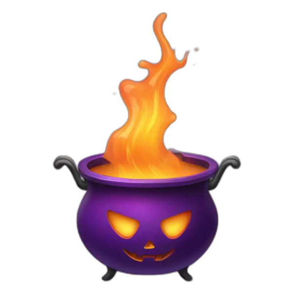 halloween cauldron with colorful poisons sticker