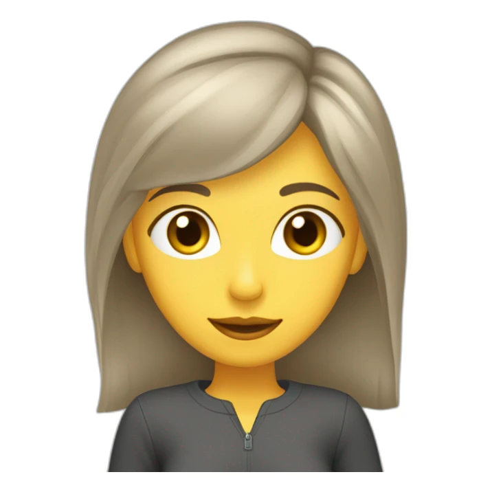 Mujer pelo castaño claro largo lacio con anteojos de marco transparente sticker