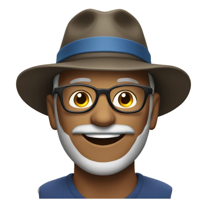 smiling Mature man with hat and beard and glasses sticker