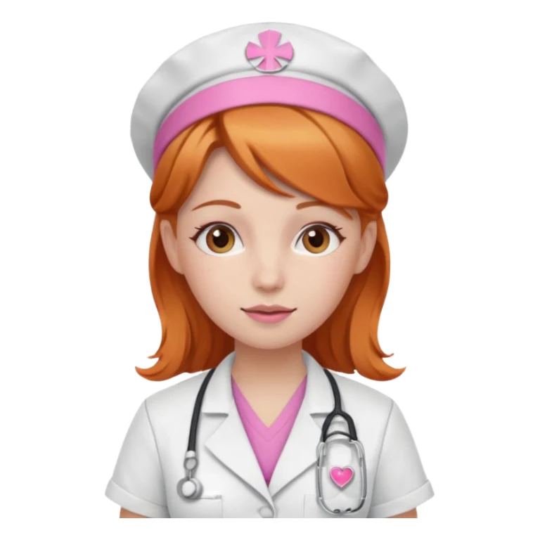 girly nurse with pink accessories and ginger hair sticker