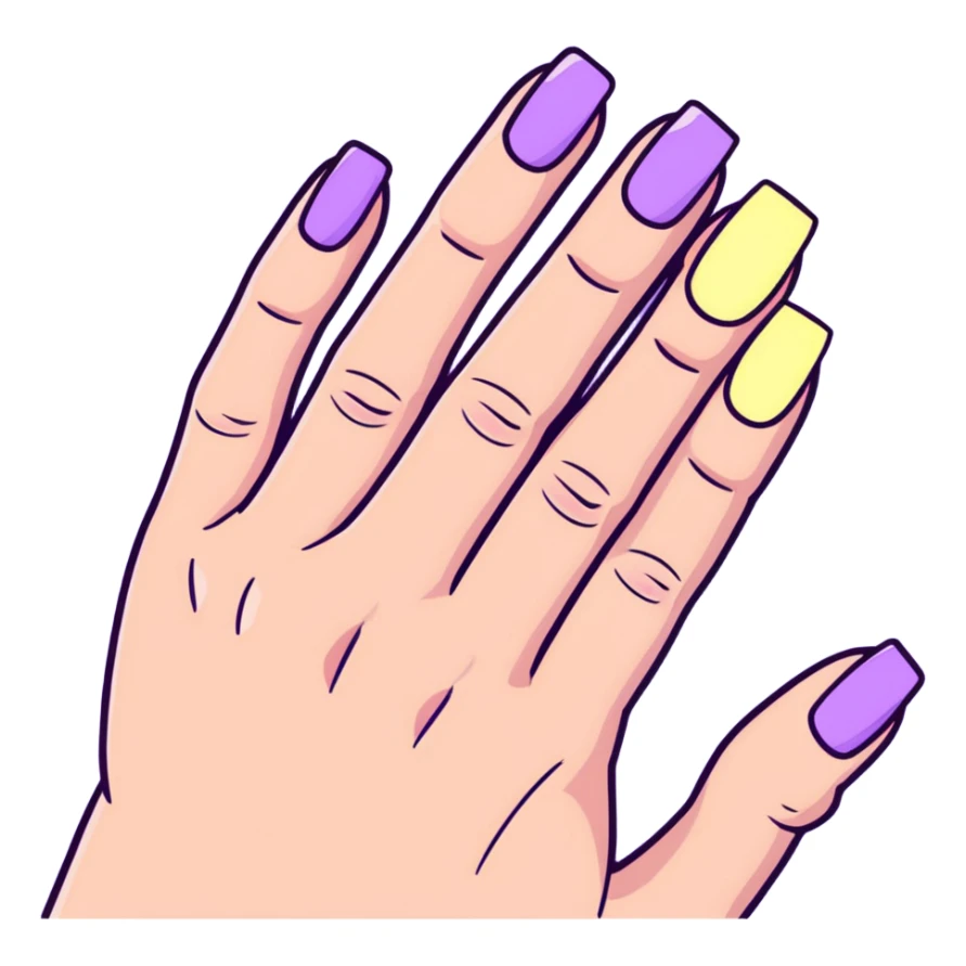 lilac pastel manicure with short nails sticker