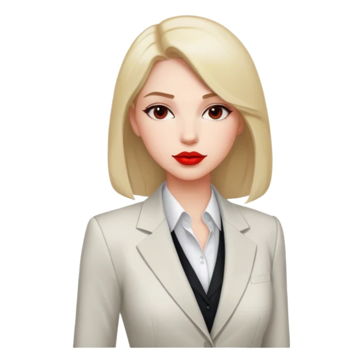 woman simple suit jacket shirt polish red sticker