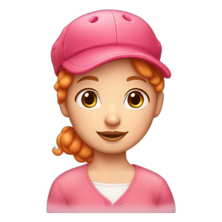 strawberry shortcake ginger girl short hair pink hat sticker