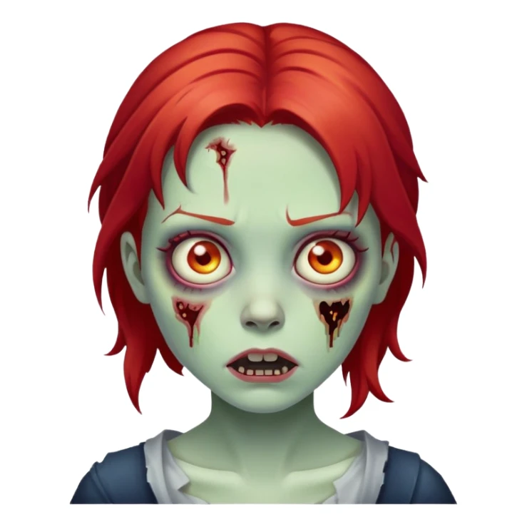 girl zombie with red hair sticker