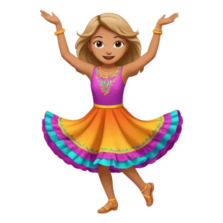 Happy girl dancing full body sticker