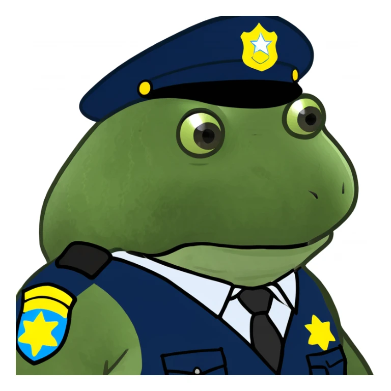 bufo in a police suit sticker