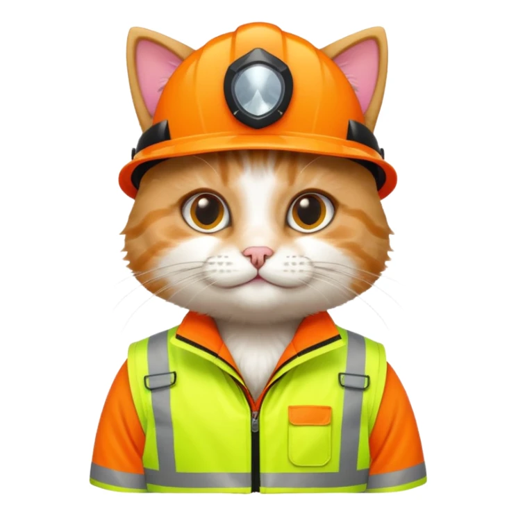 cat in hi-vis clothing sticker