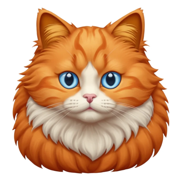 orange puffy cat with blue eyes sticker