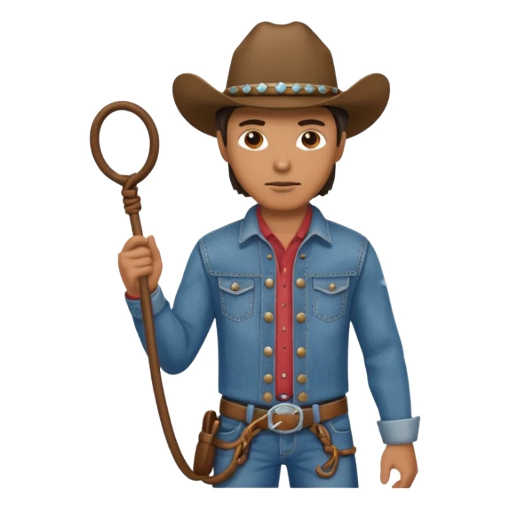 Cowboy riding a horse with whip sticker