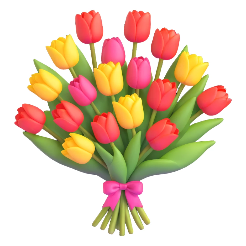 beautiful bouquet of colorful tulips sticker